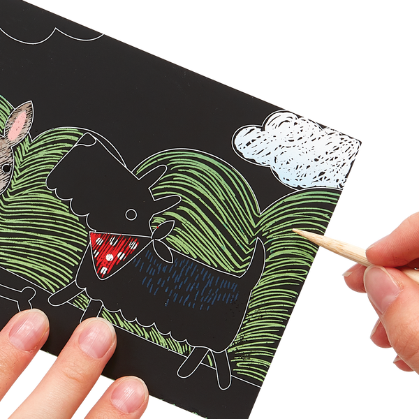 Ooly Mini Scratch & Scribble Art Kit: Playful Pups 7 Pc Set