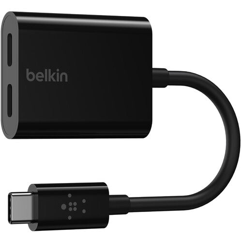 بيلكين - محول روكستار 1X USB-C صوت 1X USB-C شحن - أسود