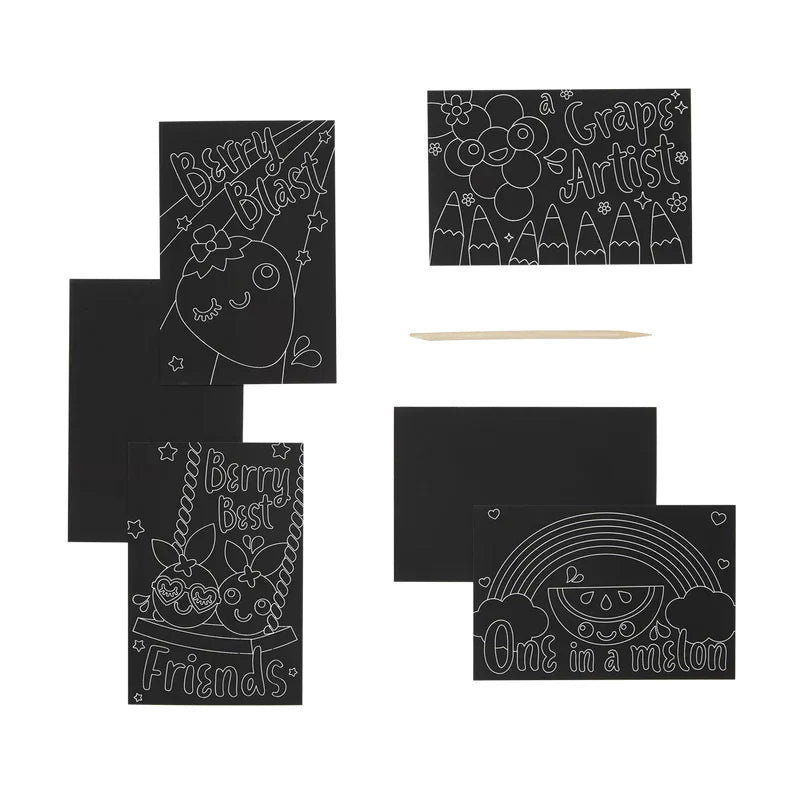 Ooly Mini Scratch & Scribble Art Kit: Lil Juicy 7 Pc Set