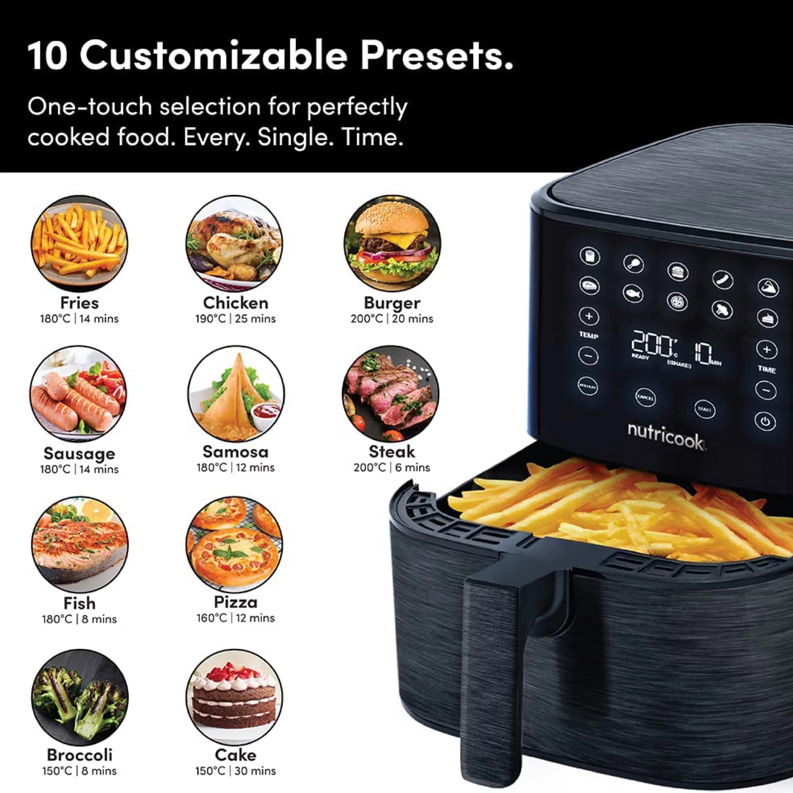 Nutricook Air Fryer, 1700W Black NC-AF205K