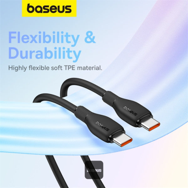 كابل شحن سريع باسياس بودينغ USB-C 100W 1.2م باللون الأسود