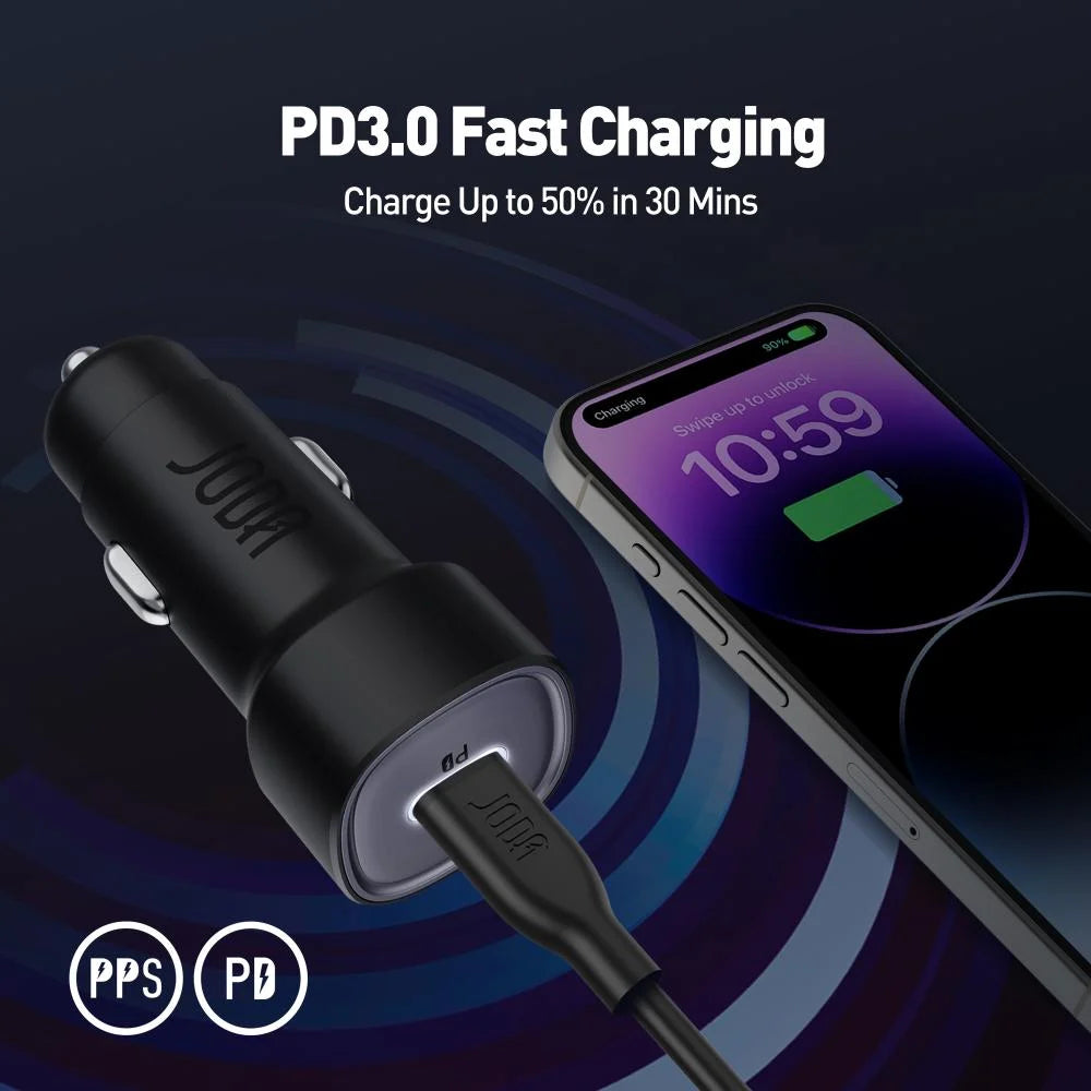 JODA 30W USB-C Car Charger Black