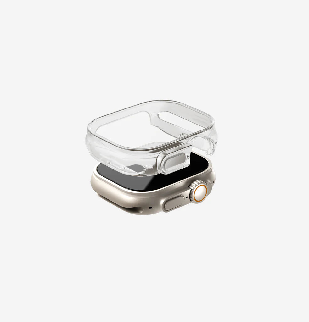 UNIQ GARDE HYBRID WATCH CASE WITH SCREEN PROTECTION 49MM -DOVE (CLEAR)