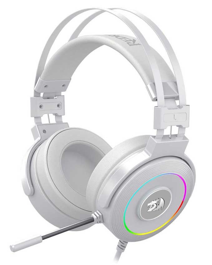 سماعة ألعاب USB Redragon LAMIA 2 RGB مع حامل - أبيض