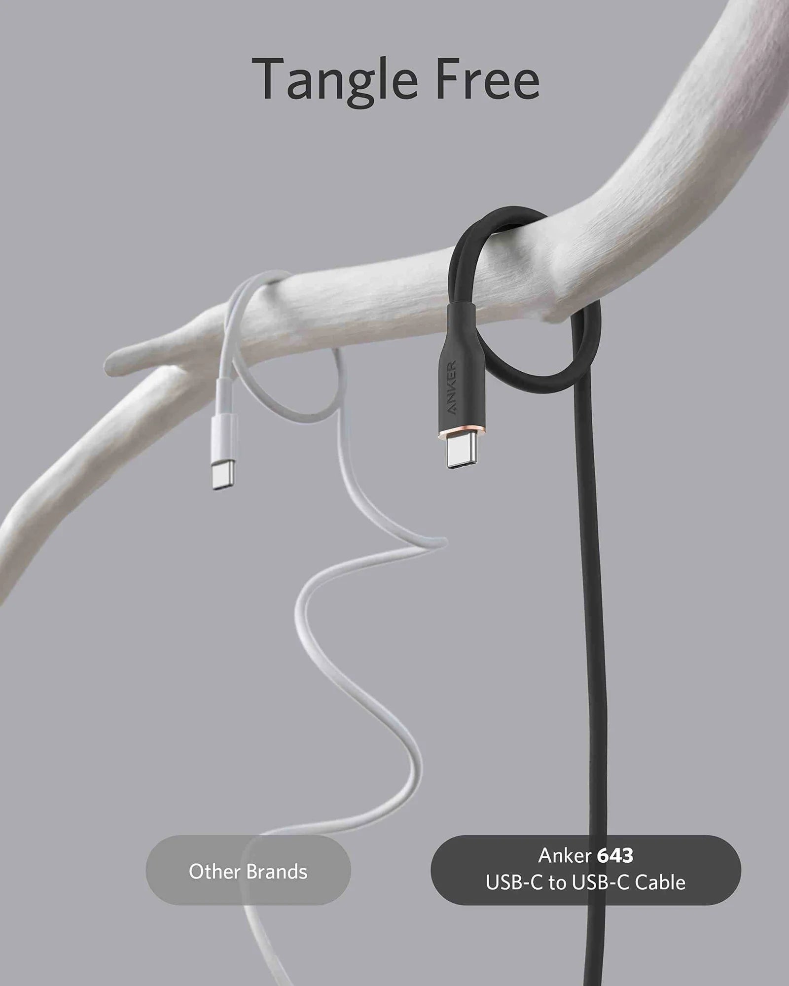 أنكر كابل باورلاين III فلو - USB-C إلى USB-C - 3 قدم - أسود