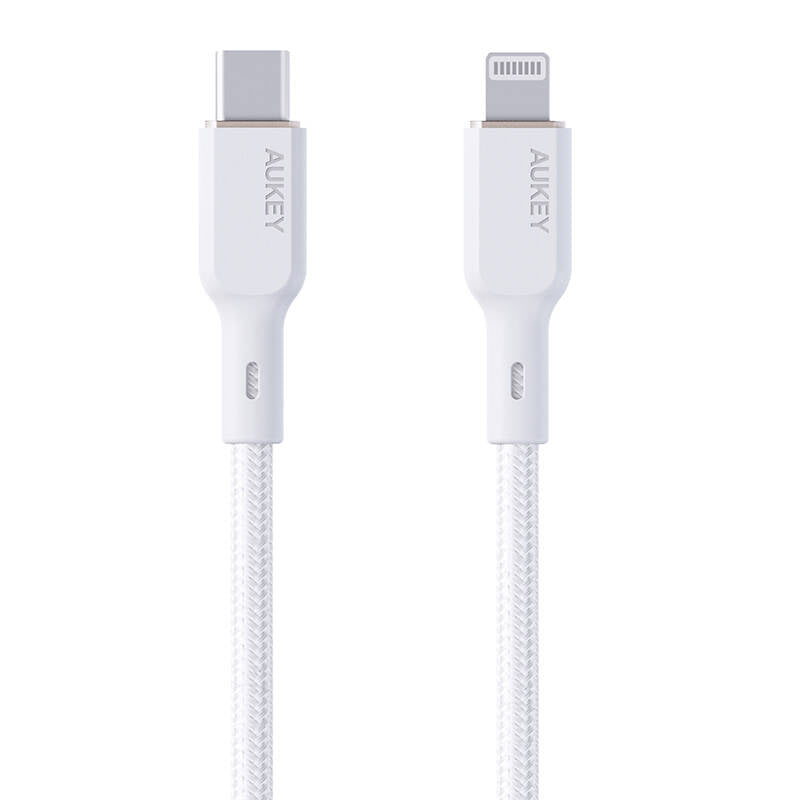 AUKEY Braided Nylon Sync & Charge MFI 1.8m White