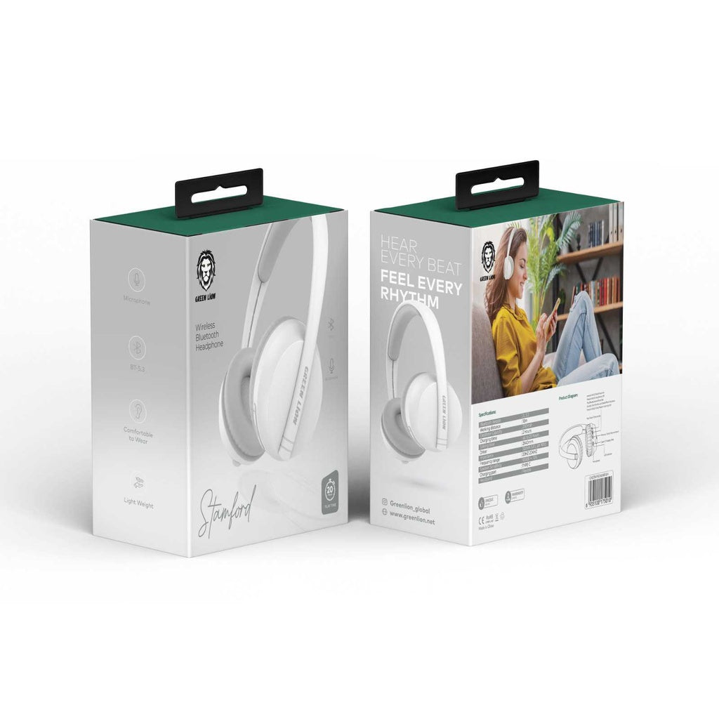 Green Lion Stamford  Wireless/Bluetooth Headphone WHT