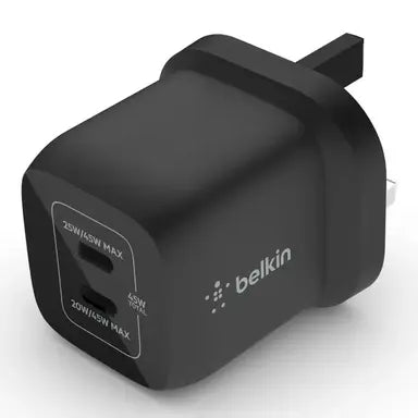 بيلكين - شاحن حائط - 45W - USB-C مزدوج مع PPS - أسود