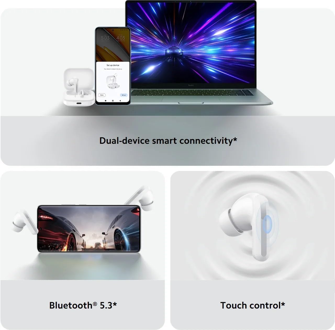 سماعات أذن Xiaomi Redmi Buds 5 داخلية BHR7627GL - باللون الأسود