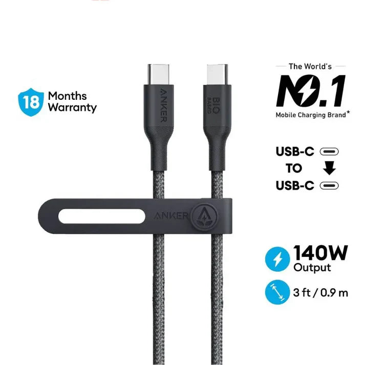 أنكر 544 كابل USB-C إلى USB-C (من نايلون حيوي 3 قدم) B2B