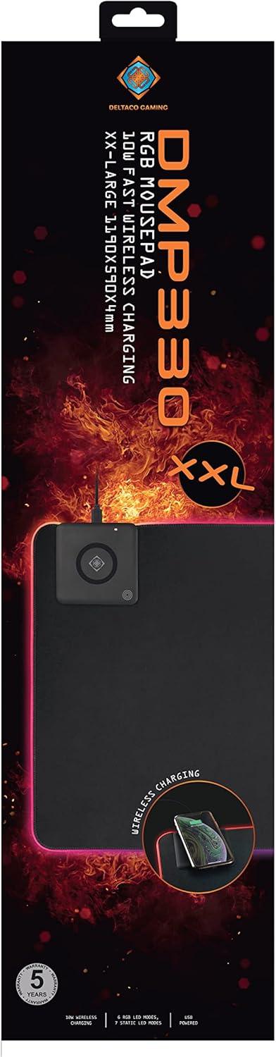 DELTACO Gaming DMP330 RGB Mousepad w Wireless Charging