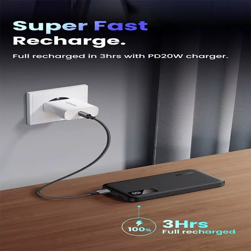 UGREEN 10000mAh Two-way Fast Charging Power Bank Black