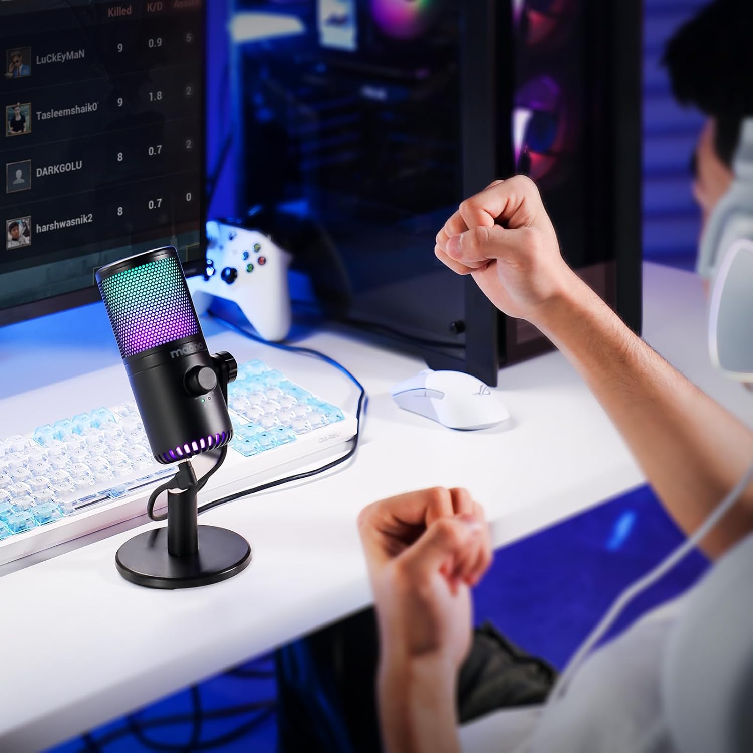 ميكروفون مكثف USB Maonocaster DM30 قابل للبرمجة - أسود