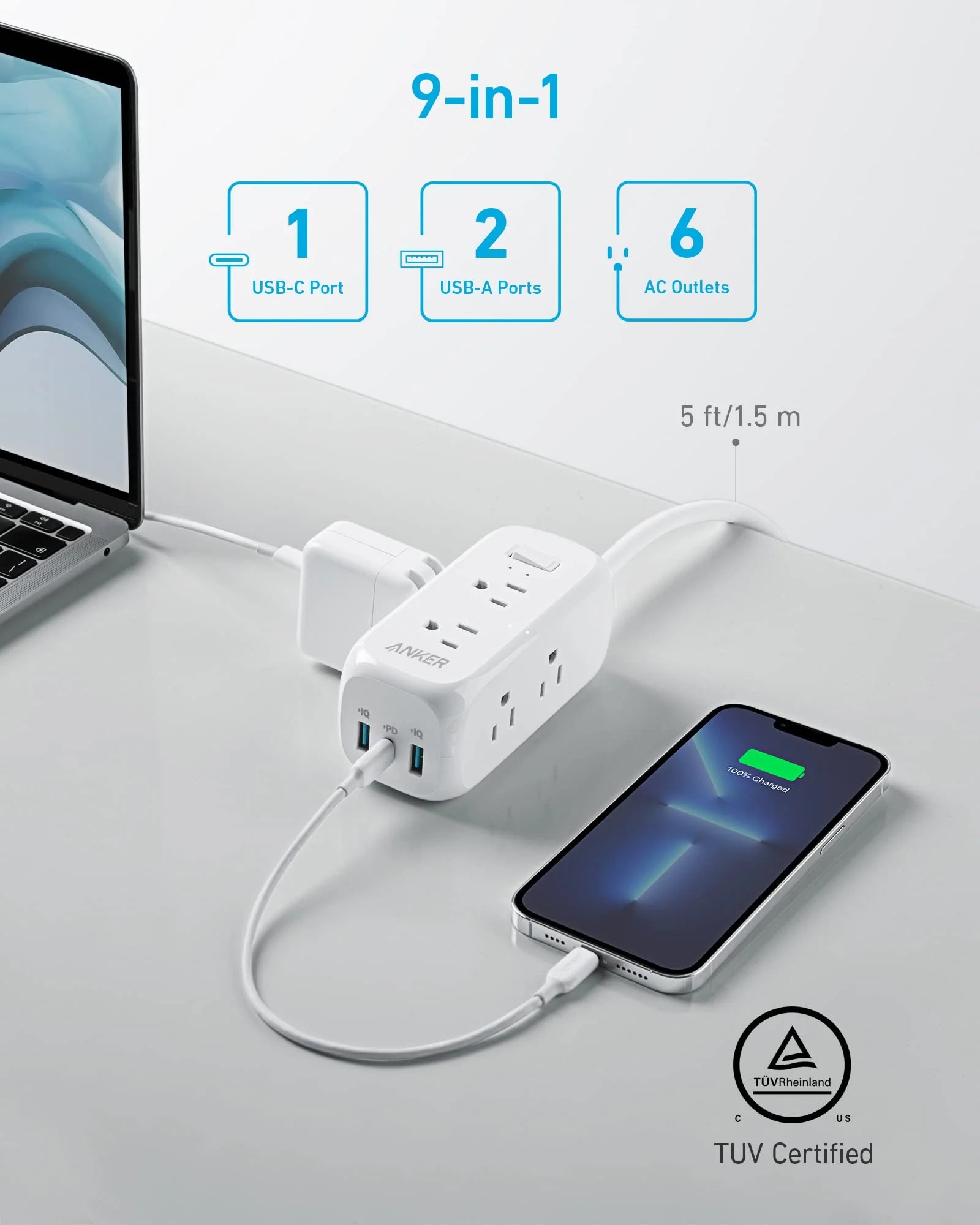 أنكر 322 شريط طاقة USB B2B