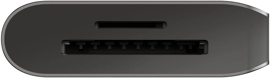 بيلكين - محور 7 في 1 - USB-C إلى (1 SD 1 M.SD 1 AUX 1C 2A 4K HDMI) - رمادي