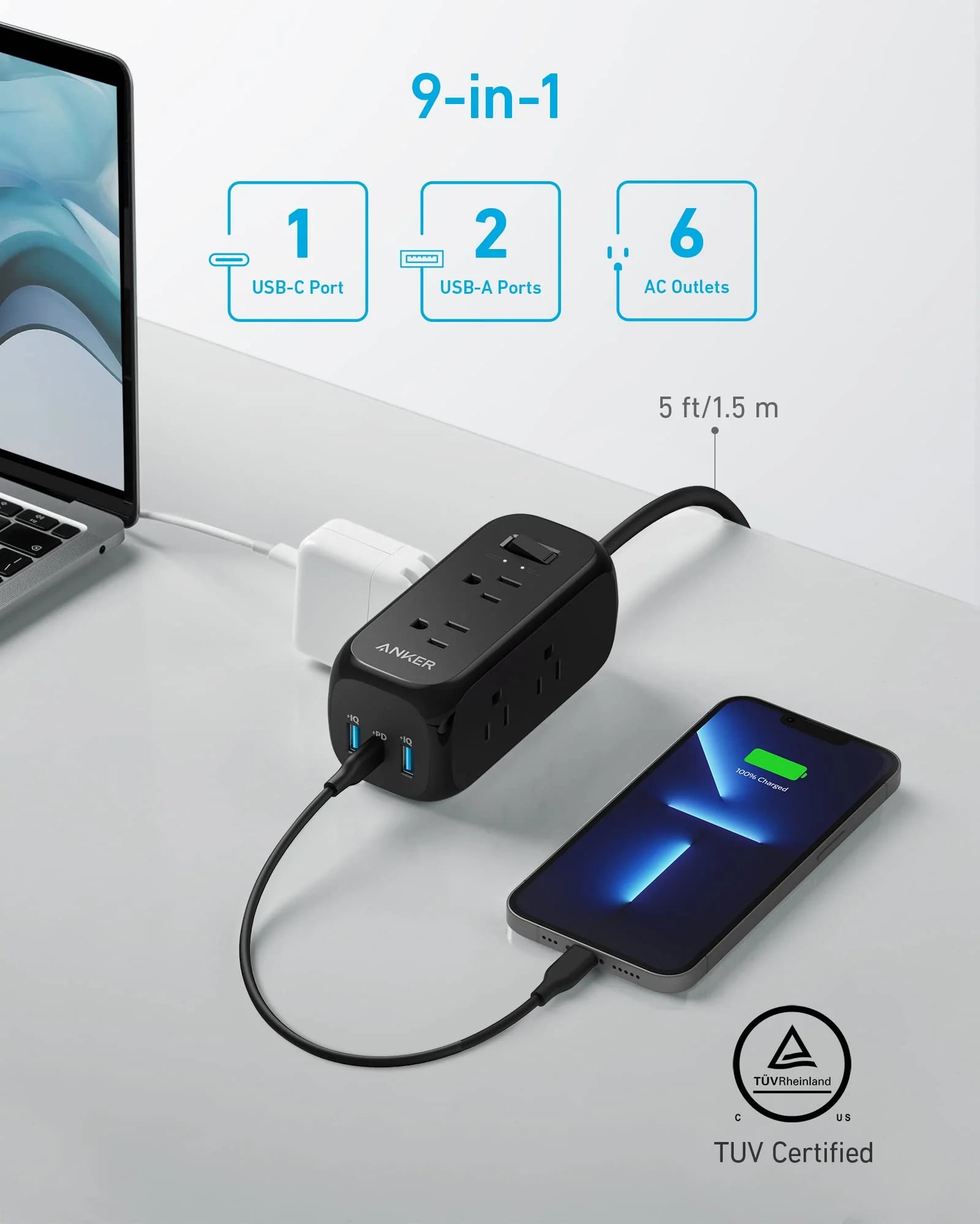 أنكر 322 شريط طاقة USB B2B