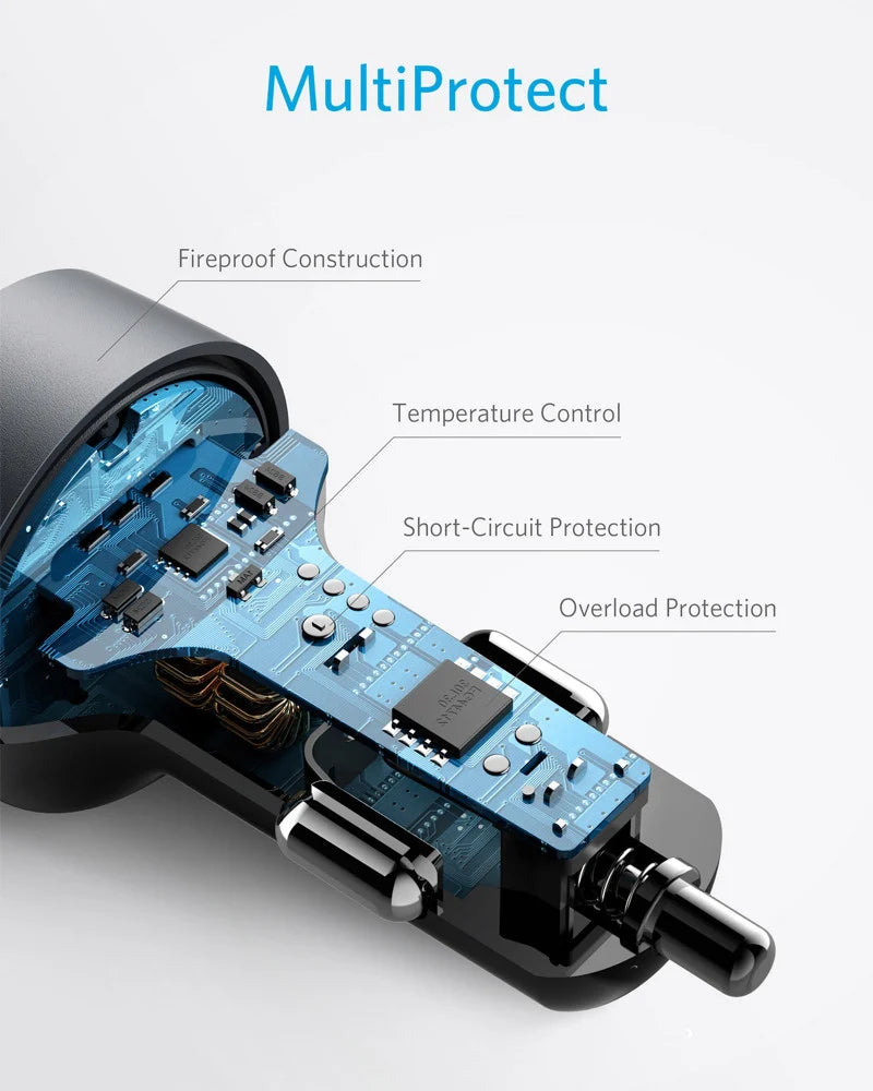 Anker Car Charger 35W - 2 Ports 2 USB-A - Black
