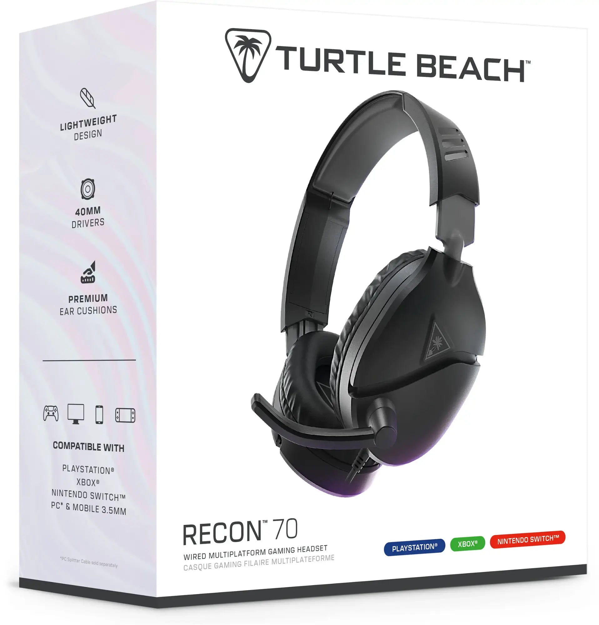 سماعة الألعاب Turtle Beach Recon 70P - أسود