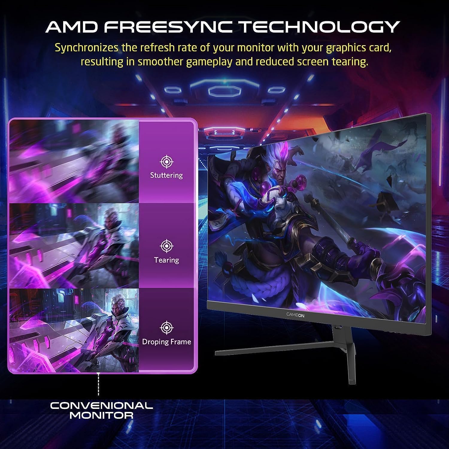 GAMEON GOP28UHD144IPS 28" 4K UHD, 144Hz, 0.5ms (MPRT), HDMI 2.1 Gaming Monitor With G-Sync & Free Sync (Support PS5)