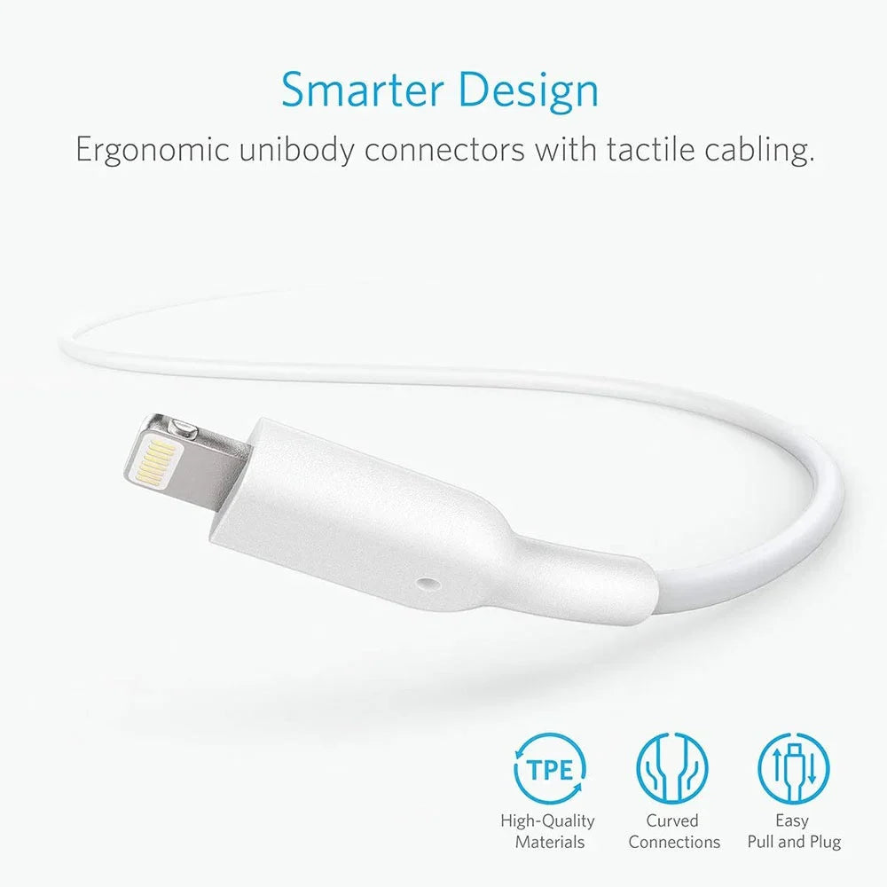 كابل أنكر Powerline II من USB-A إلى Lightning بطول 6 أقدام - أبيض