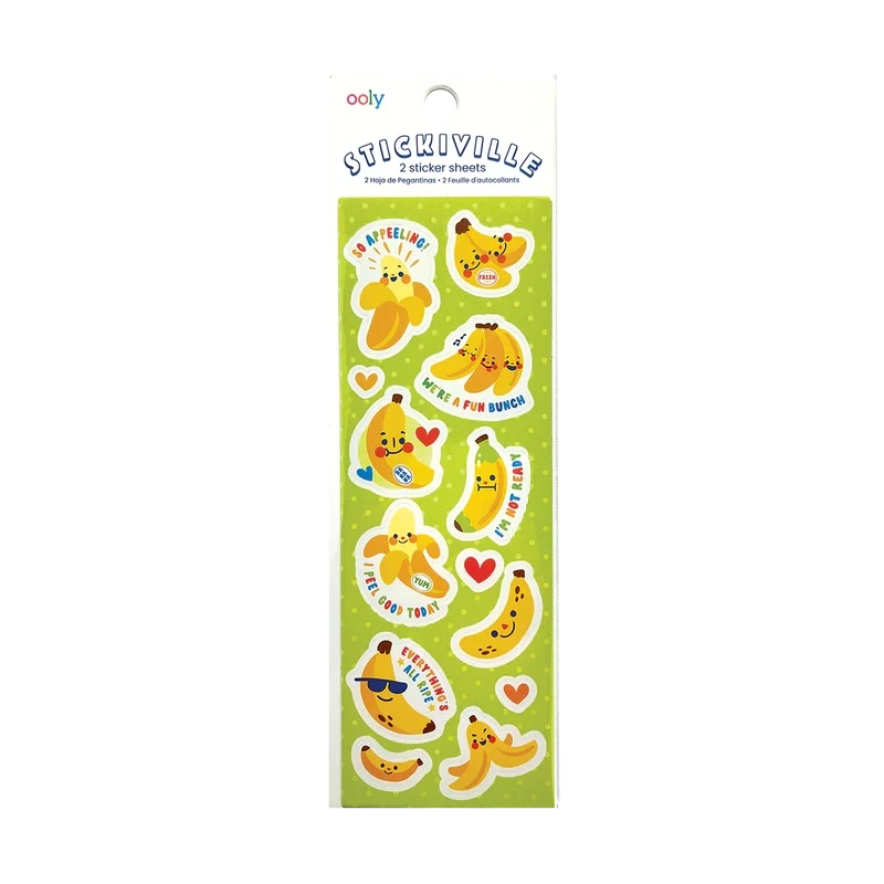 Ooly Stickiville Stickers: Lil Bananas Skinny 2 Sheets