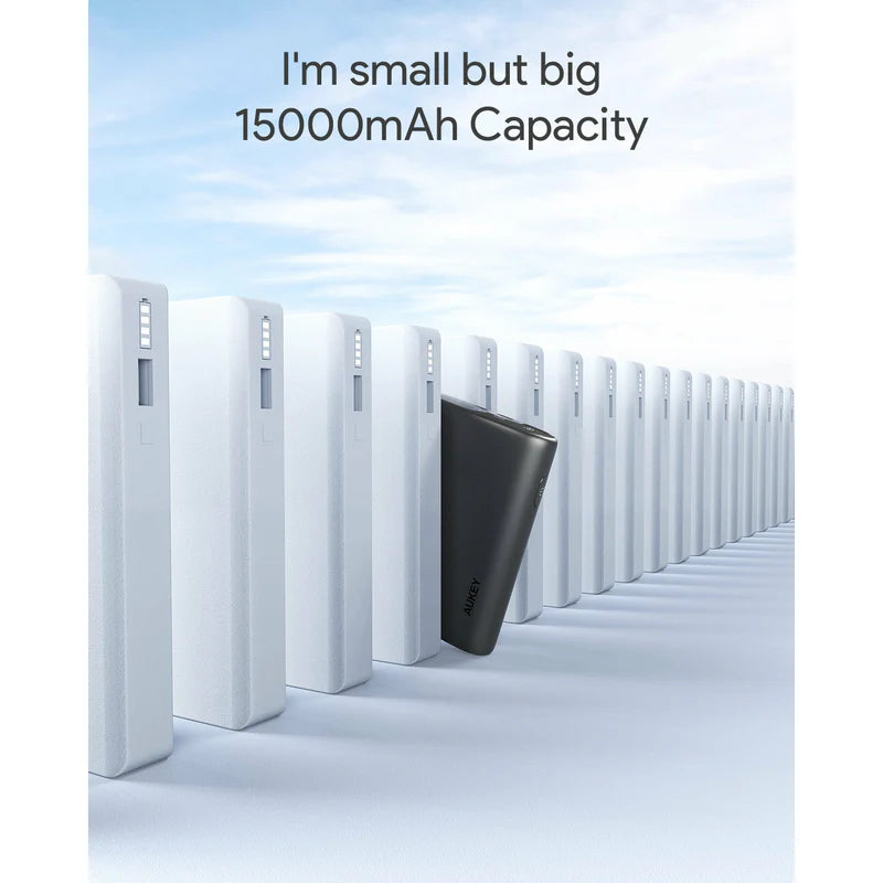 AUKEY Sprint Go 15,000 mAh PD 20W Power Bank USB-C Black