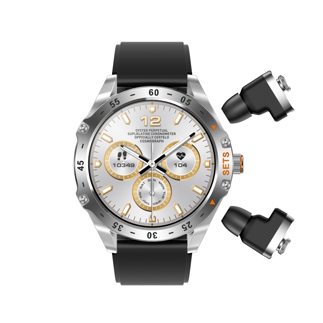 Porodo Hype Smartwatch With Earbuds 400mAh (Watch) - 35mAh