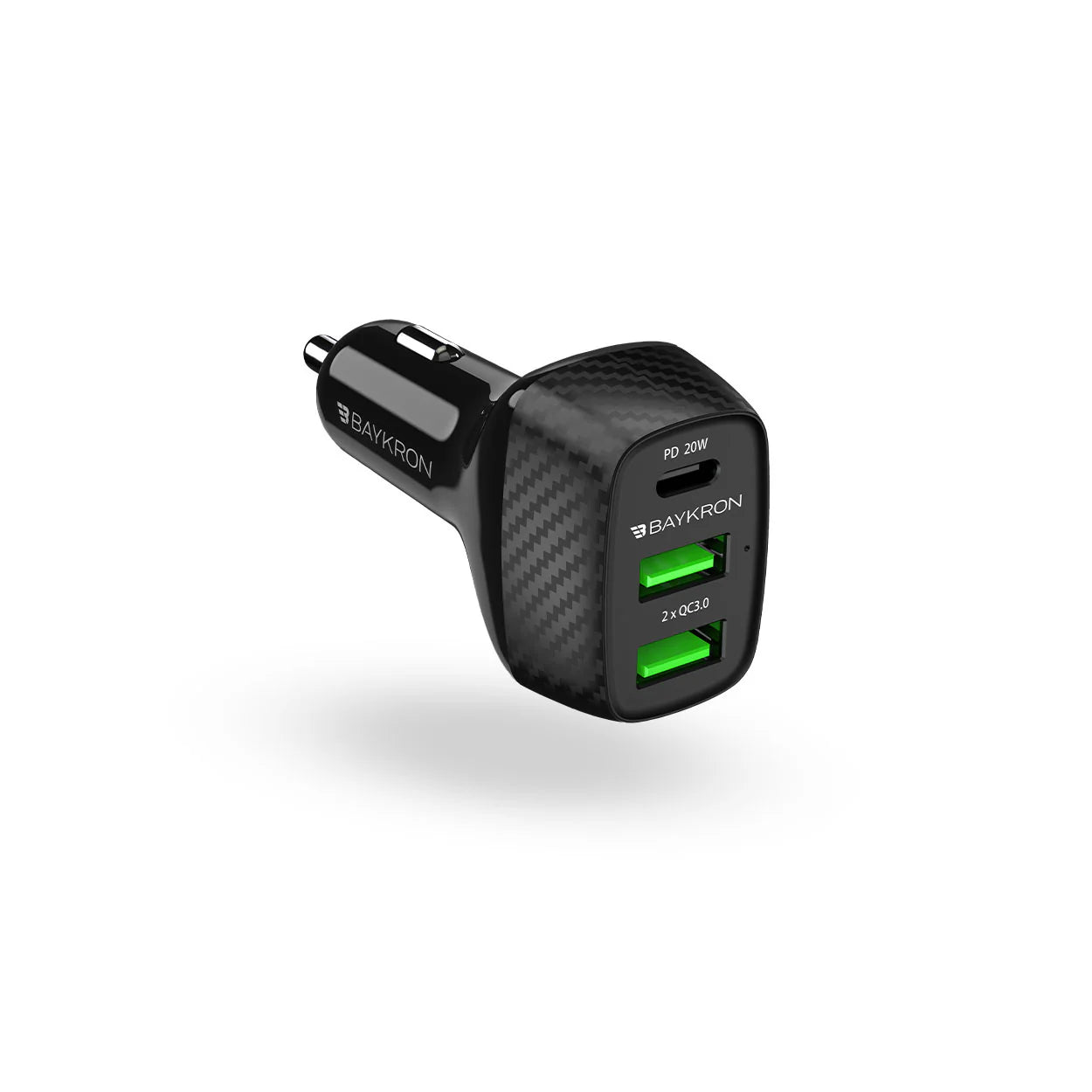 Car Charger USB 3.0A, 2.1A & USB Type-C Power Delivery 20W