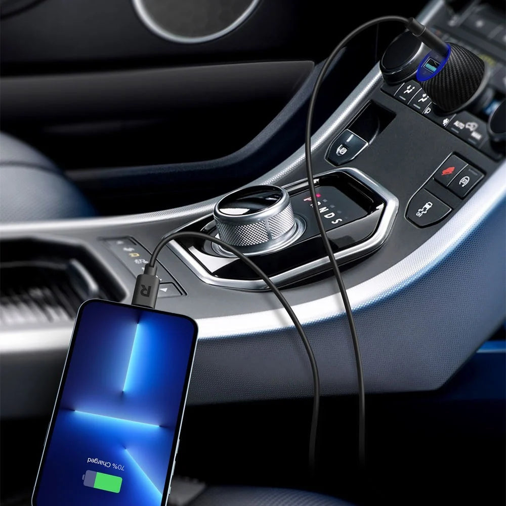 RavPower RP-VC031 PD Pionner 49W 2-Port Car Charger 1M Black