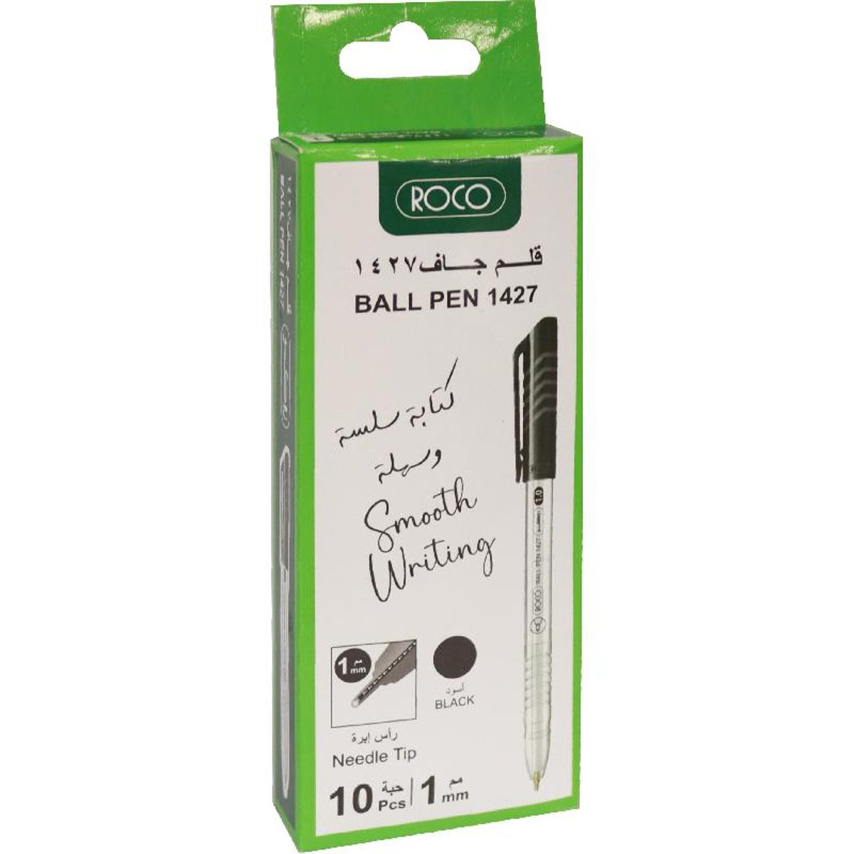 Roco 1427 Dry Ink Pen Black Ink 1 Mm Ballpoint 10 Pieces