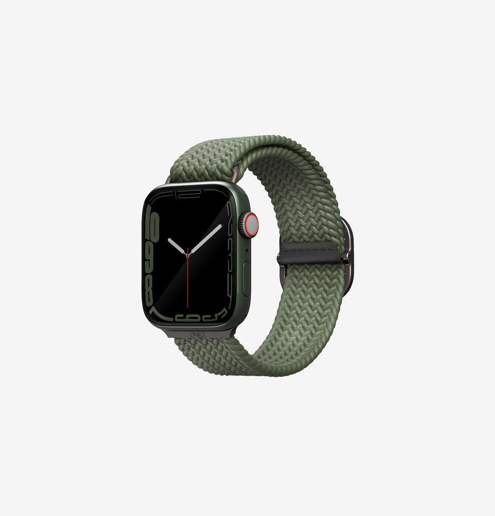 UNIQ ASPEN BRAIDED APPLE WATCH STRAP 45/44/42MM - CYPRESS GREEN