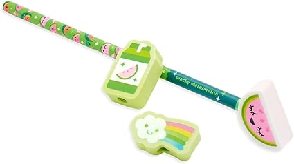 Ooly Lil Juicy Scented Pencil Topper Eraser Watermelon Set Of 4