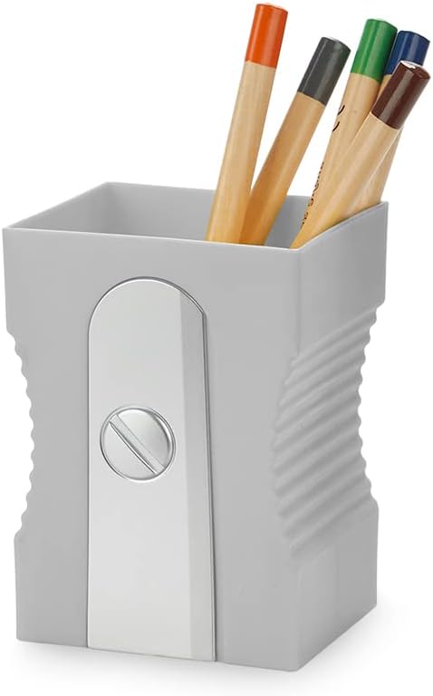 Balvi Pen Holder Sharpener Gray Plastic