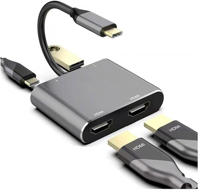 L'avvento Type-C Hub to Dual HDMI / USB / PD Type-C CP