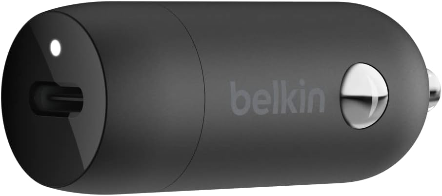 BELKIN CAR CHARGER 30W USBC LTG TO C CABLE 1M INCLUDED BLACK