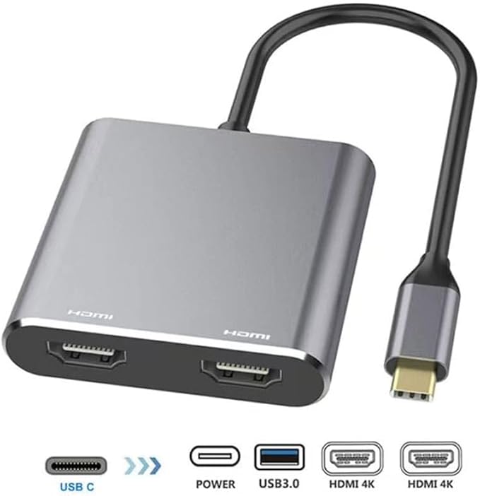 L'avvento Type-C Hub to Dual HDMI / USB / PD Type-C CP