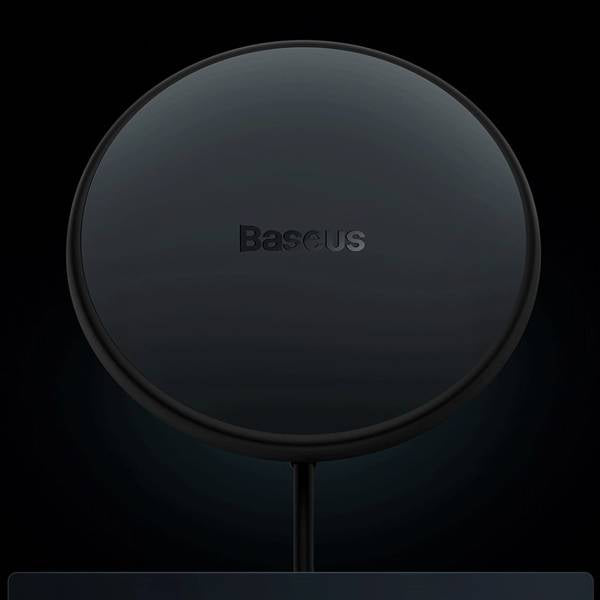 حامل هاتف سيارة مغناطيسي باسياس CW01 للشحن اللاسلكي 40W باللون الأسود