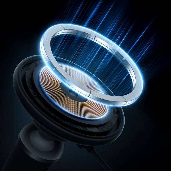 حامل هاتف سيارة مغناطيسي باسياس CW01 للشحن اللاسلكي 40W باللون الأسود