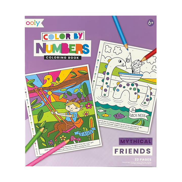 Ooly Color By Numbers Coloring Book Mythical Friends