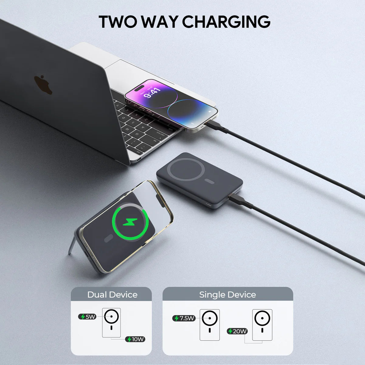 MagLynk 20W 6700mAh MagSafe Wireless-BK