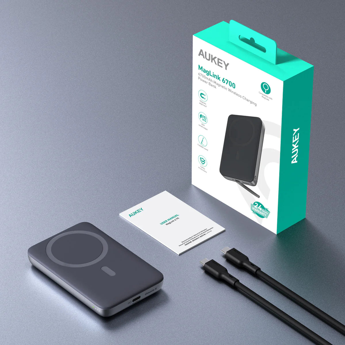 MagLynk 20W 6700mAh MagSafe Wireless-BK