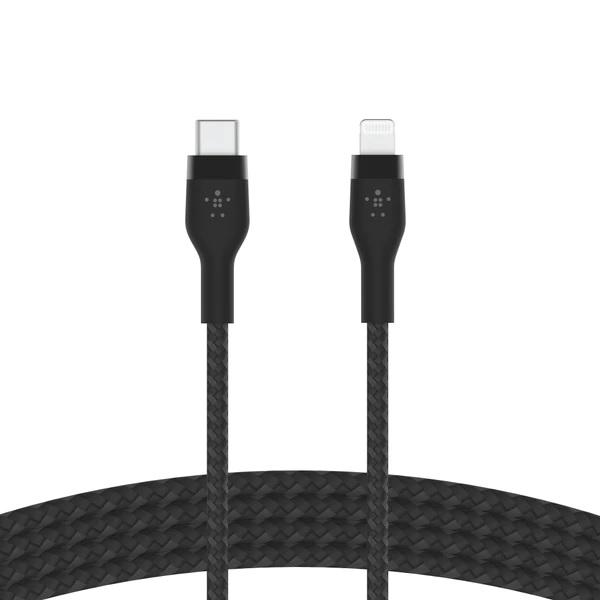 BELKIN - CABLE - LTG TO C - BRAIDED SILICONE - 1M - BLACK
