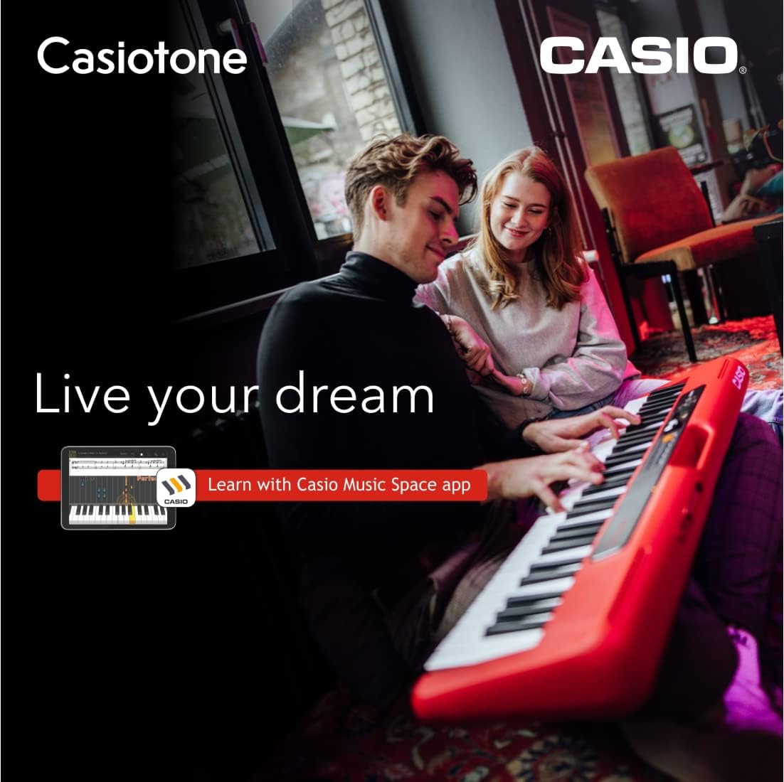 Casiotone CT-S200 Digital Keyboard 61 Keys - Red