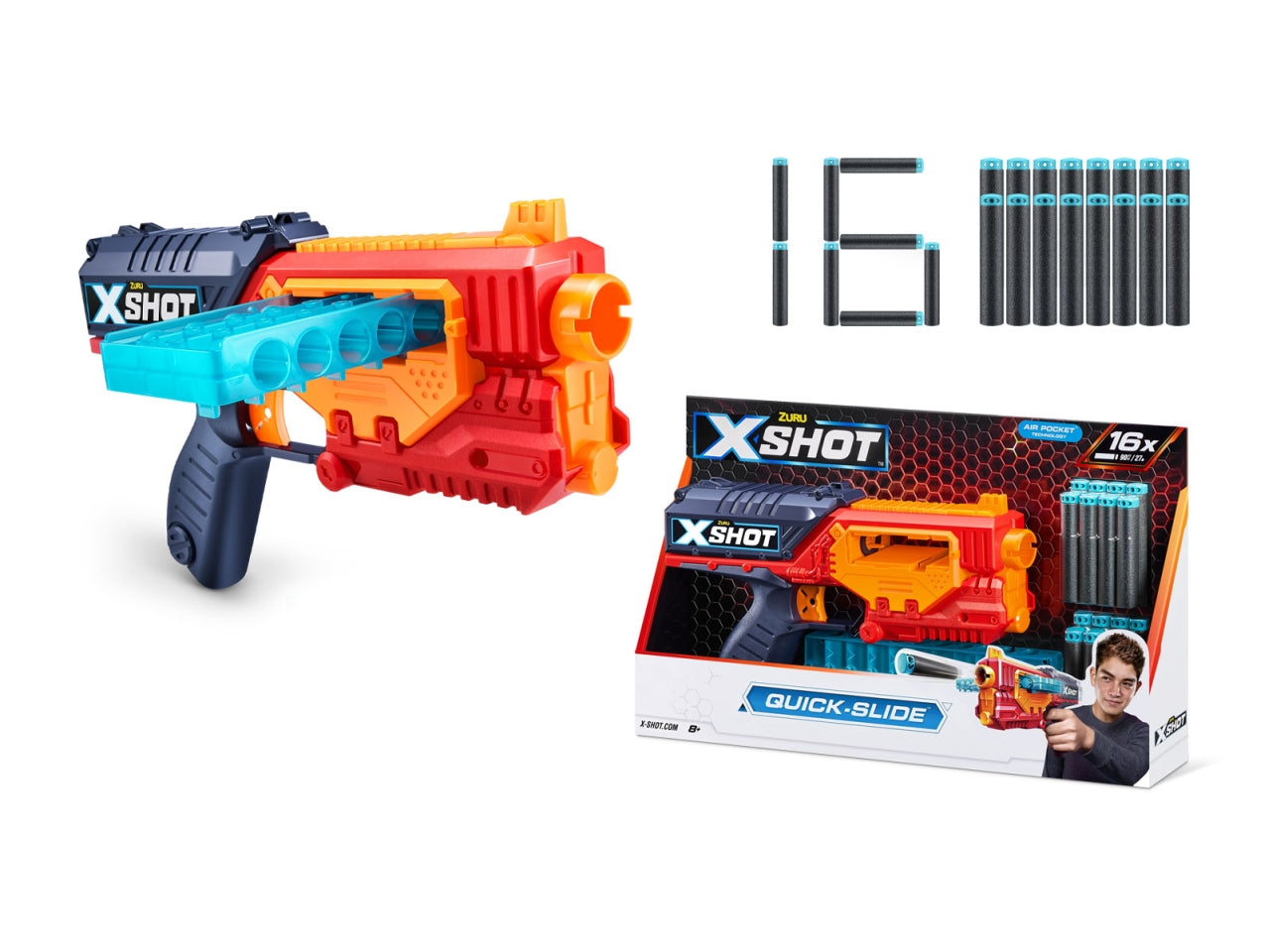 X-Shot Excel Quick Slide (16Darts)