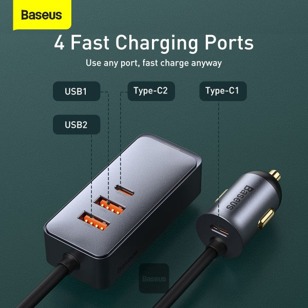 Baseus Share Together PPS multi-port car charger GRY