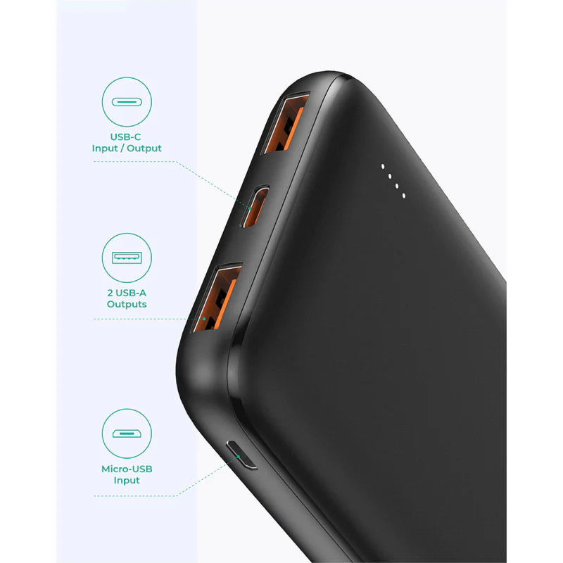 AUKEY Power Bank 20W PD 10,000 mAh & USB-C Black