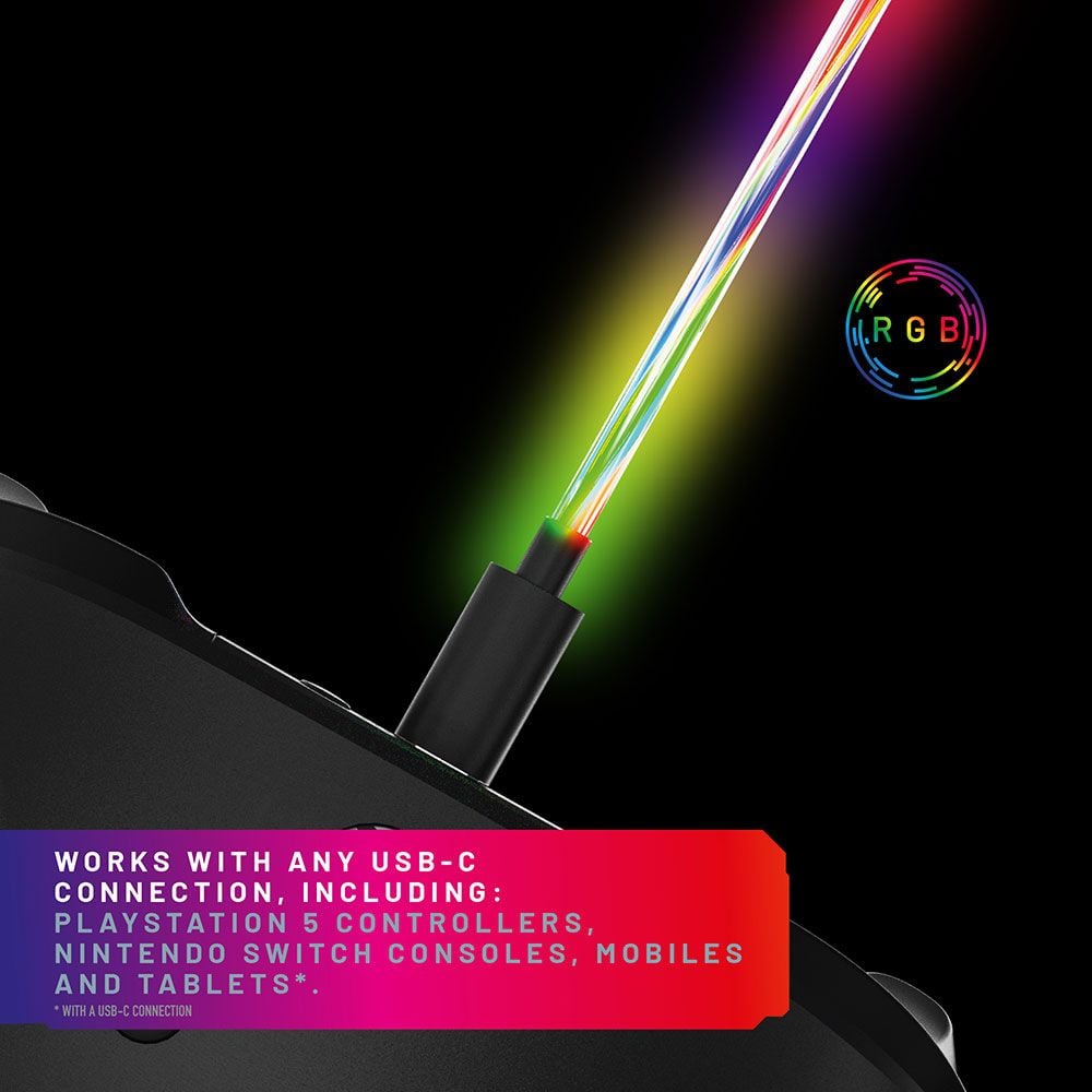 كابلات شحن مضيئة 4Gamers متعددة الصيغ - حزمة من كابلين 2 متر
