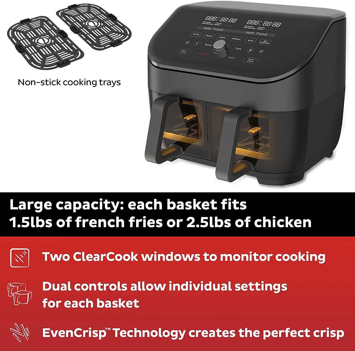 Vortex Plus 8Qt Dual Clearcook
