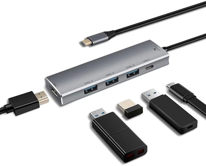 L'AVVENTO (US015) Type-C Hub 5in 1-3 USB 3.0, HDMI 4K 87W PD Power Output