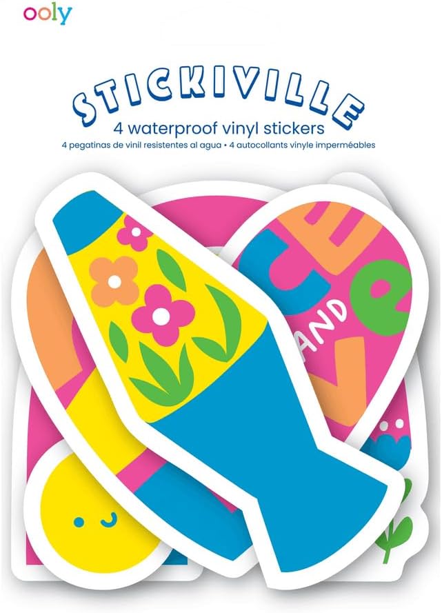 Ooly Stickiville Stickers: Peace & Love Vinyl Set Of 4